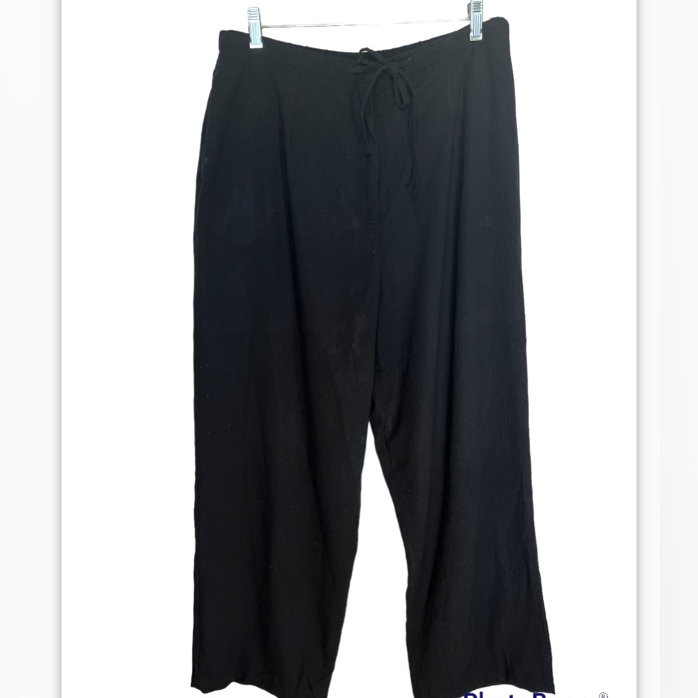 Pendelton Relaxed Elastic Waist Tie Trousers Black size 18